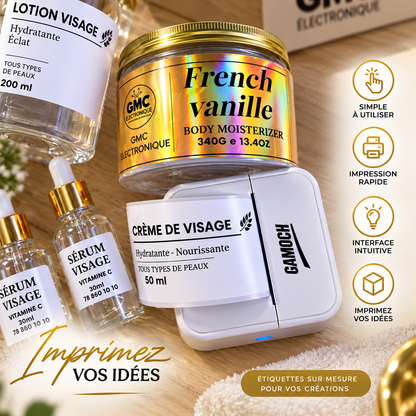 Mini Imprimante d’Étiquettes + 3 Rouleaux OFFERTS
