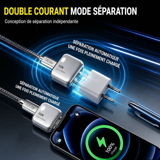 Séparateur de Charge 140W – Charge Rapide & Protection