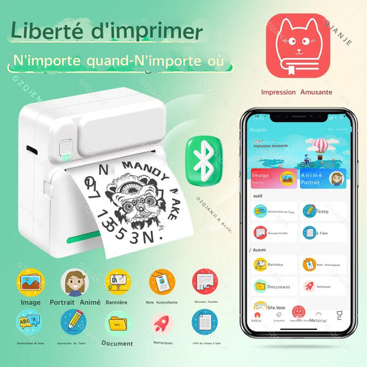 Mini imprimante avec 2 rouleaux offerts