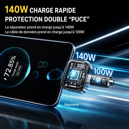 Séparateur de Charge 140W – Charge Rapide & Protection