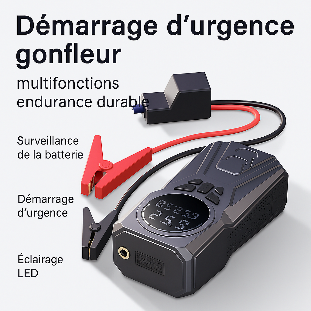 Appareil Multifonction d’Urgence | Démarreur & Gonfleur