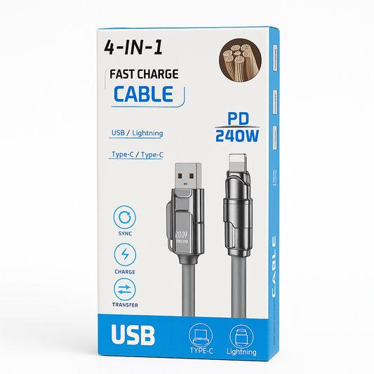 Câble de Charge Ultra Rapide 4 en 1 - 240W