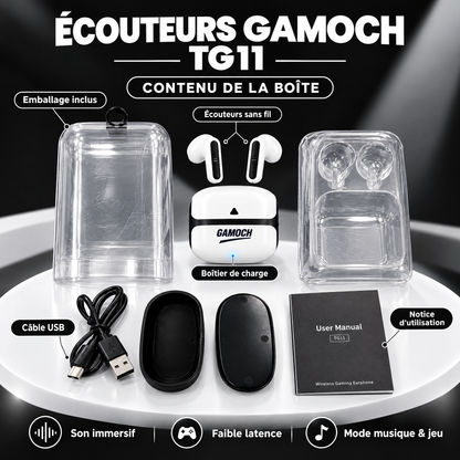 Contenu de la boîte des écouteurs Gamoch TG11